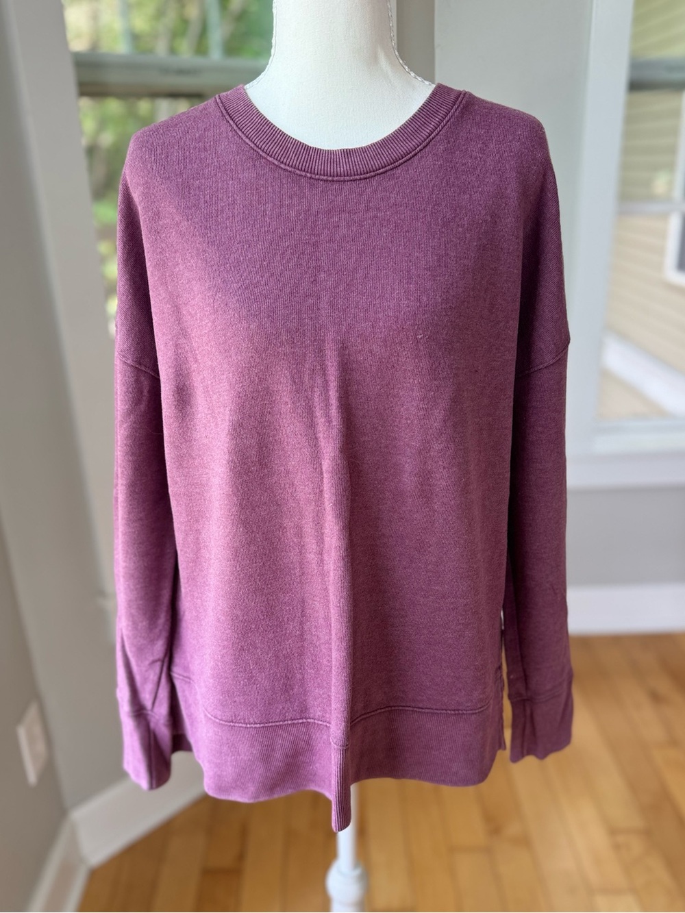 Time and Tru Mauve Purple Oversized Crewneck Sweatshirt Size Medium